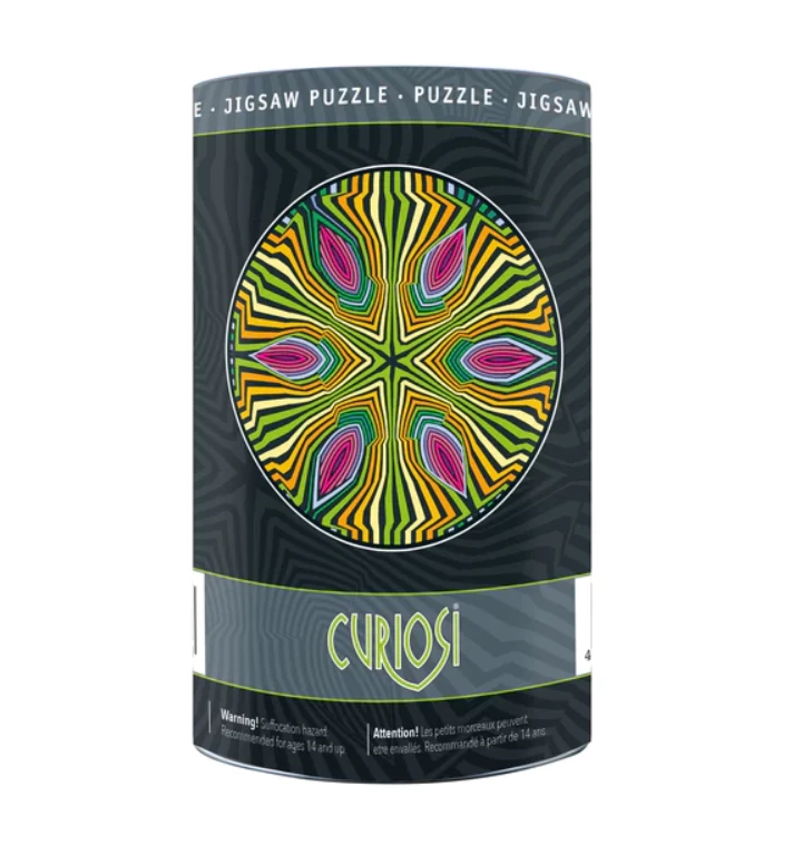 Curiosi Hippie - Dubbelzijdige Ronde Puzzel In Hout - 88 Stukjes 5 Curiosi Hippie - Dubbelzijdige Ronde Puzzel In Hout - 88 Stukjes - Afbeelding 3