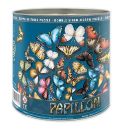 Curiosi Papillon - Dubbelzijdige Ronde Puzzel In Hout - 424 Stukjes