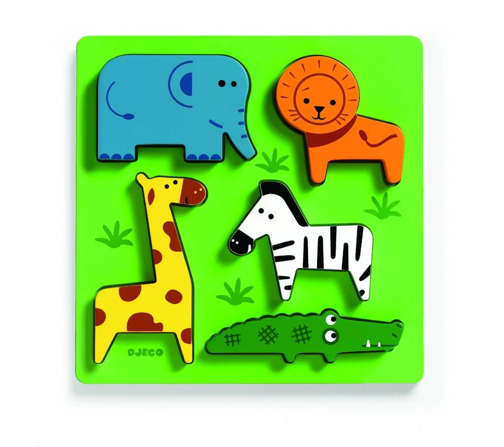Djeco Dieren Uit Afrika - 5 Stukjes 3 Djeco Dieren Uit Afrika - 5 Stukjes