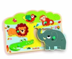 Djeco Geluidenpuzzel - De Zoo - 5 Stukjes