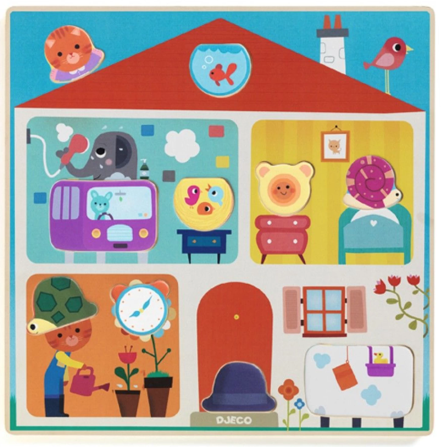 Djeco HOUTEN Puzzel - Swapy - 10 Stukjes 4 Djeco HOUTEN Puzzel - Swapy - 10 Stukjes - Afbeelding 2