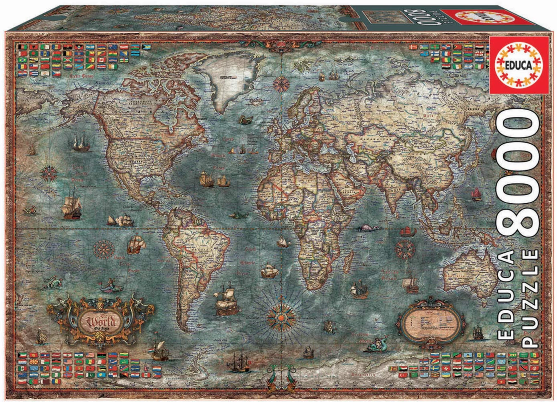 Educa Historische Wereldkaart - Puzzel Van 8000 Stukjes 3 Educa Historische Wereldkaart - Puzzel Van 8000 Stukjes