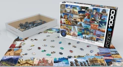 Eurographics Puzzles Globetrotter - Wereld - Collage - Puzzel Van 1000 Stukjes -online speelgoedwinkel! eurographics puzzles globetrotter wereld collage p 2