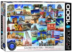 Eurographics Puzzles Globetrotter - Wereld - Collage - Puzzel Van 1000 Stukjes