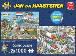 Jumbo Ter Land, Ter Zee En In De Lucht / Verkeerschaos- JvH - 2 Puzzels Van 1000 Stukjes