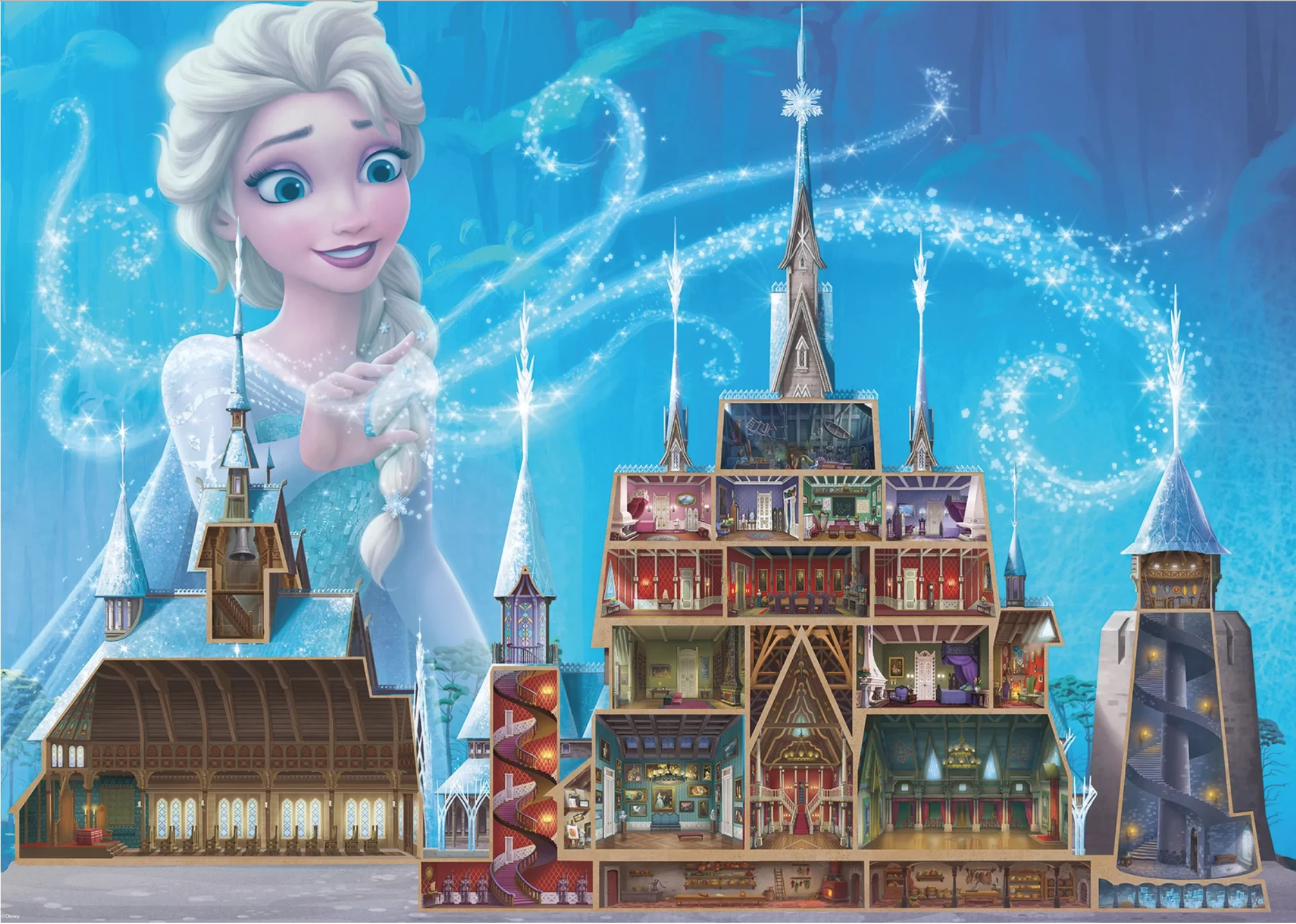 Ravensburger Elsa - Disney Kasteel 8 - Puzzel Van 1000 Stukjes 4 Ravensburger Elsa - Disney Kasteel 8 - Puzzel Van 1000 Stukjes - Afbeelding 2