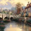 Schmidt Het Dorp Cobblestone Brooke - Thomas Kinkade - Puzzel Van 1000 Stukjes