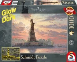 Schmidt Het Vrijheidsbeeld - Glow In The Dark - Thomas Kinkade - Puzzel Van 1000 Stukjes